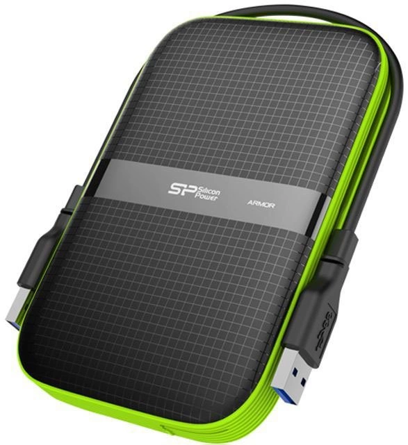 Жесткий диск Silicon Power USB3.0 4TB SP040TBPHDA60S3K A60 Armor 2.5" черный/зеленый