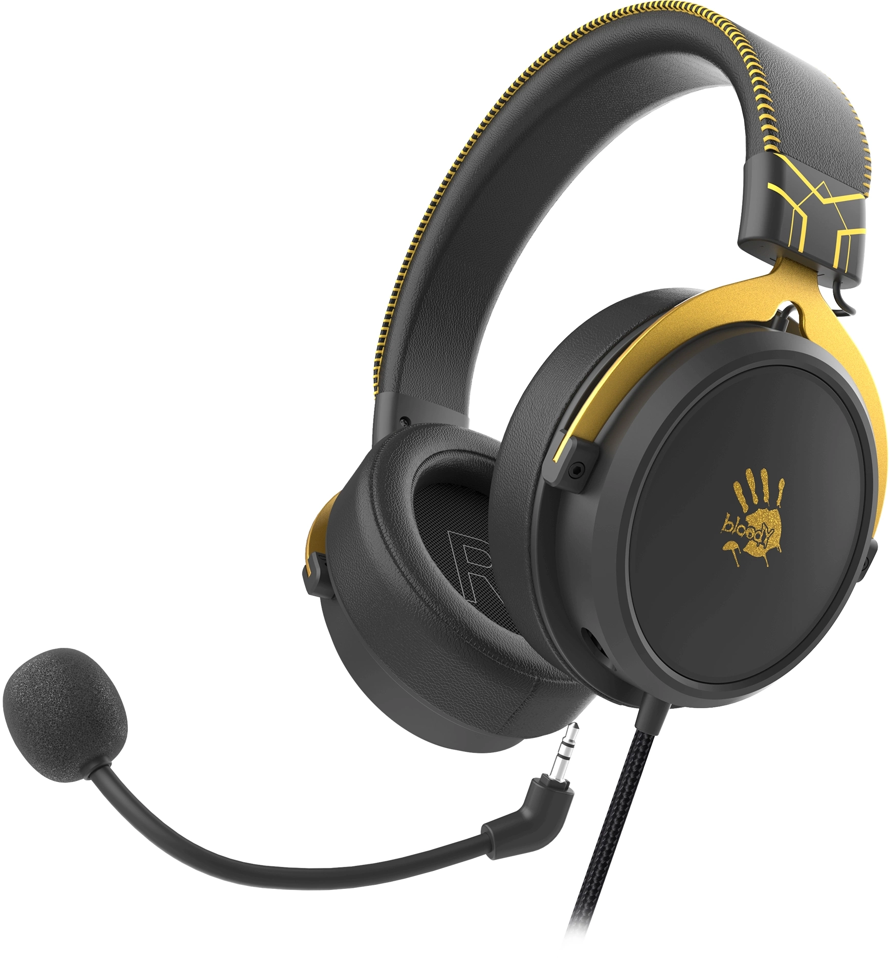 Наушники с микрофоном A4Tech Bloody M590i желтый/серый 1м мониторные USB оголовье (M590I SPORTS LIME)