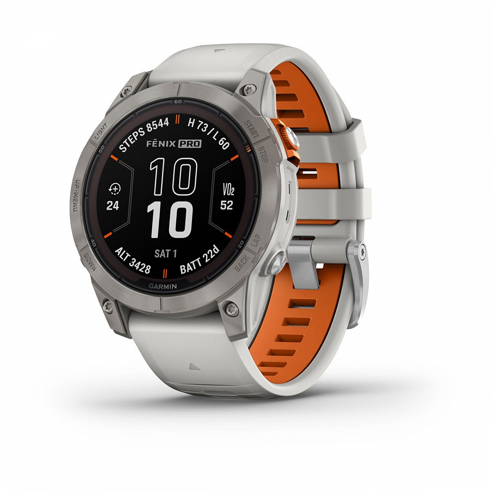 Часы Garmin Fenix 7 Pro – Sapphire Solar Fog Gray/Ember Orange 010-02777-21