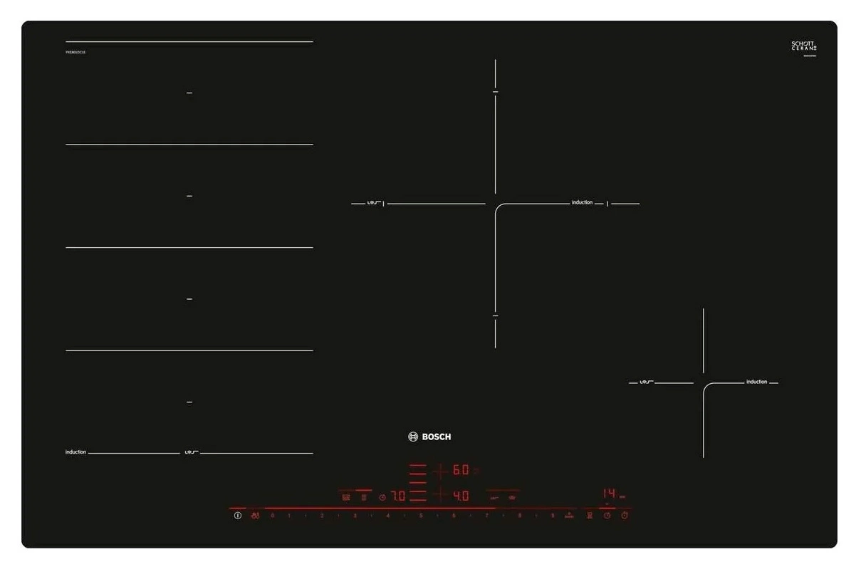 Индукционная варочная поверхность Bosch PXE801DC1E черный