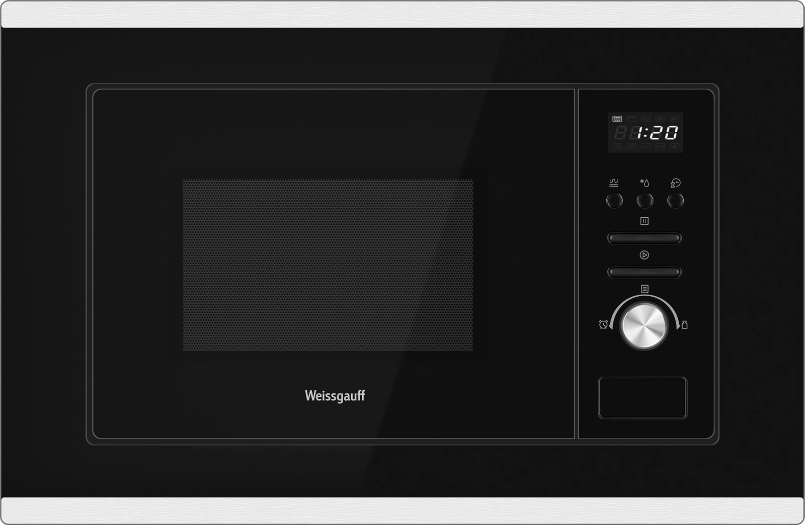 Микроволновая печь Weissgauff BMWO-207 Grill 20л. 800Вт черный/нержавеющая сталь (встраиваемая)
