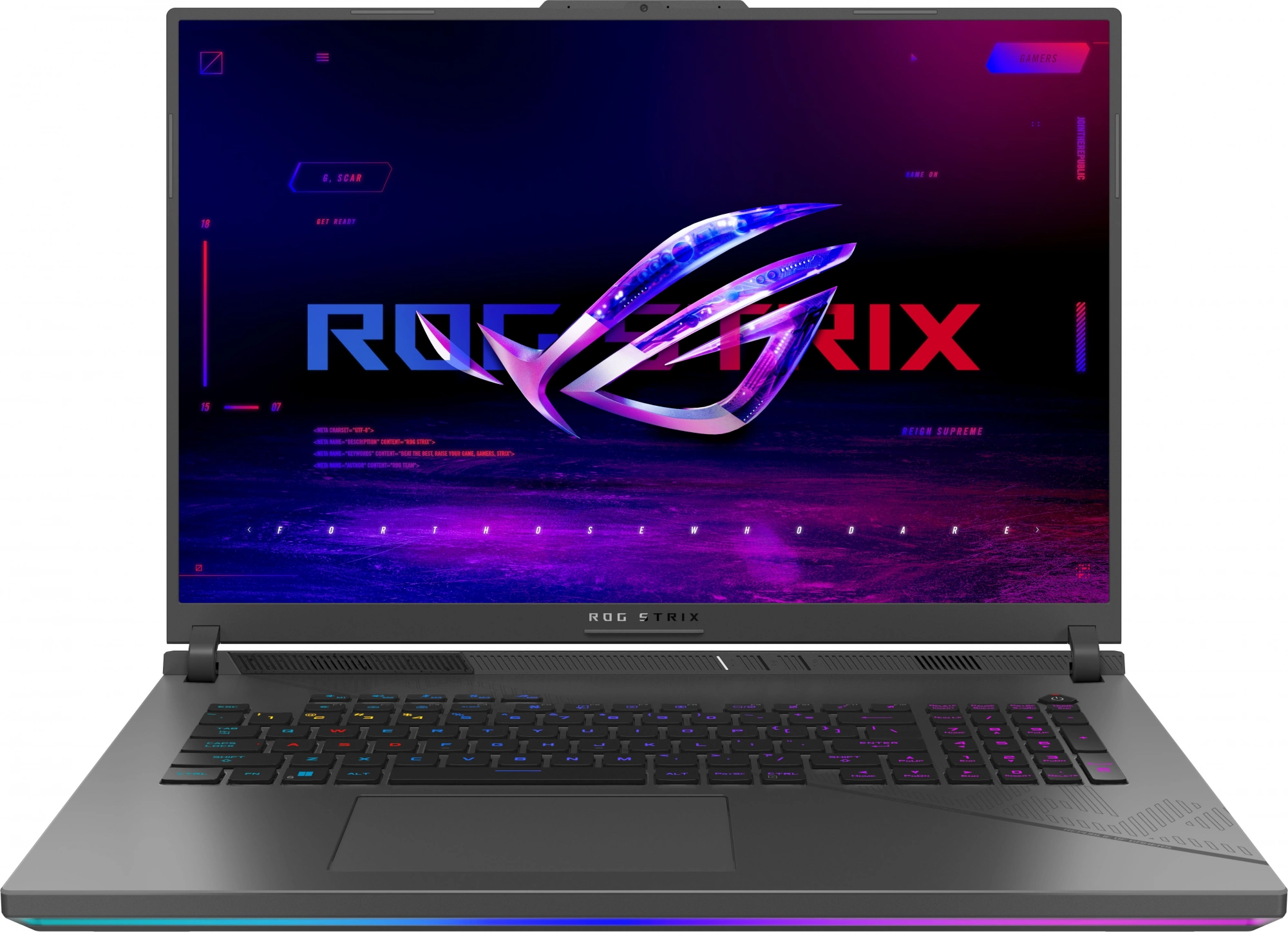 Ноутбук Asus ROG Strix G18 G814JIR-N6048 Core i9 14900HX 16Gb SSD1Tb NVIDIA GeForce RTX4070 8Gb 18" IPS WQXGA (2560x1600) без ОС grey WiFi BT Cam (90NR0ID6-M002E0)