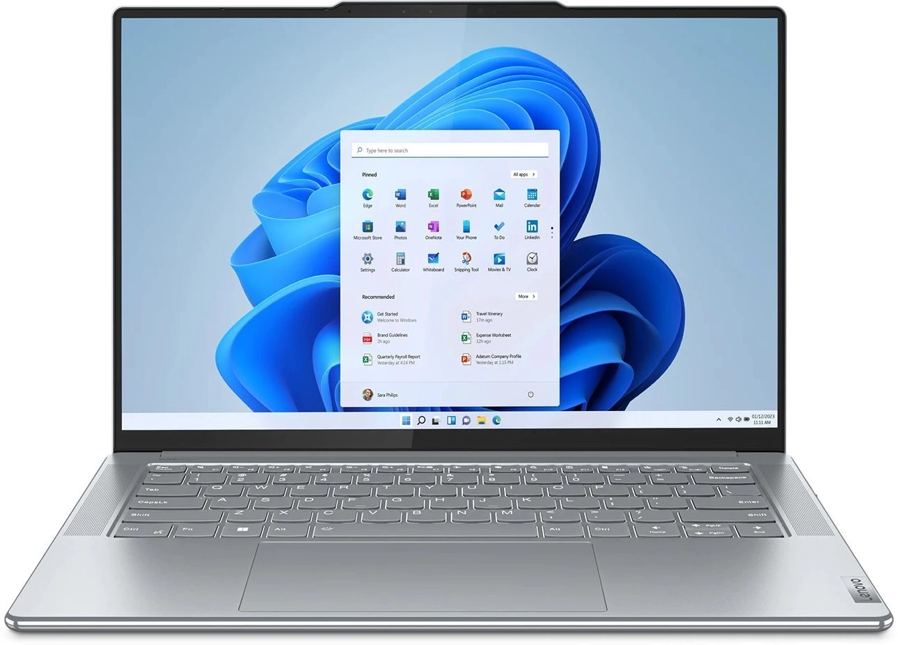 Ноутбук Lenovo Yoga Slim 7 14APU8 Ryzen 5 7640S 16Gb SSD512Gb AMD Radeon 760M 14.5" OLED 2.9K (2944x1840) Windows 11 Home l.grey WiFi BT Cam (83AA001DRU)