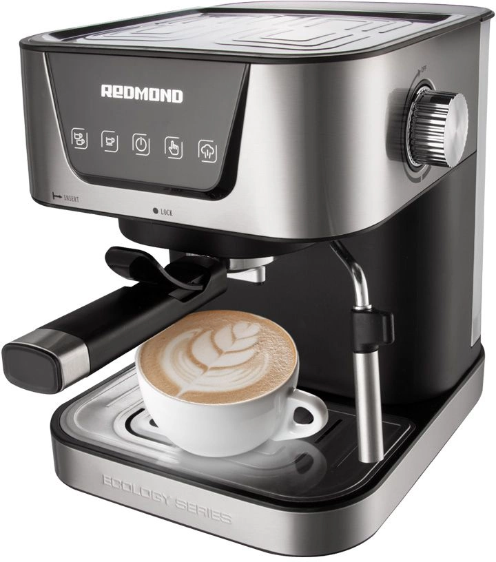 Кофеварка рожковая Редмонд RCM-M1513 1050Вт серебристый/черный