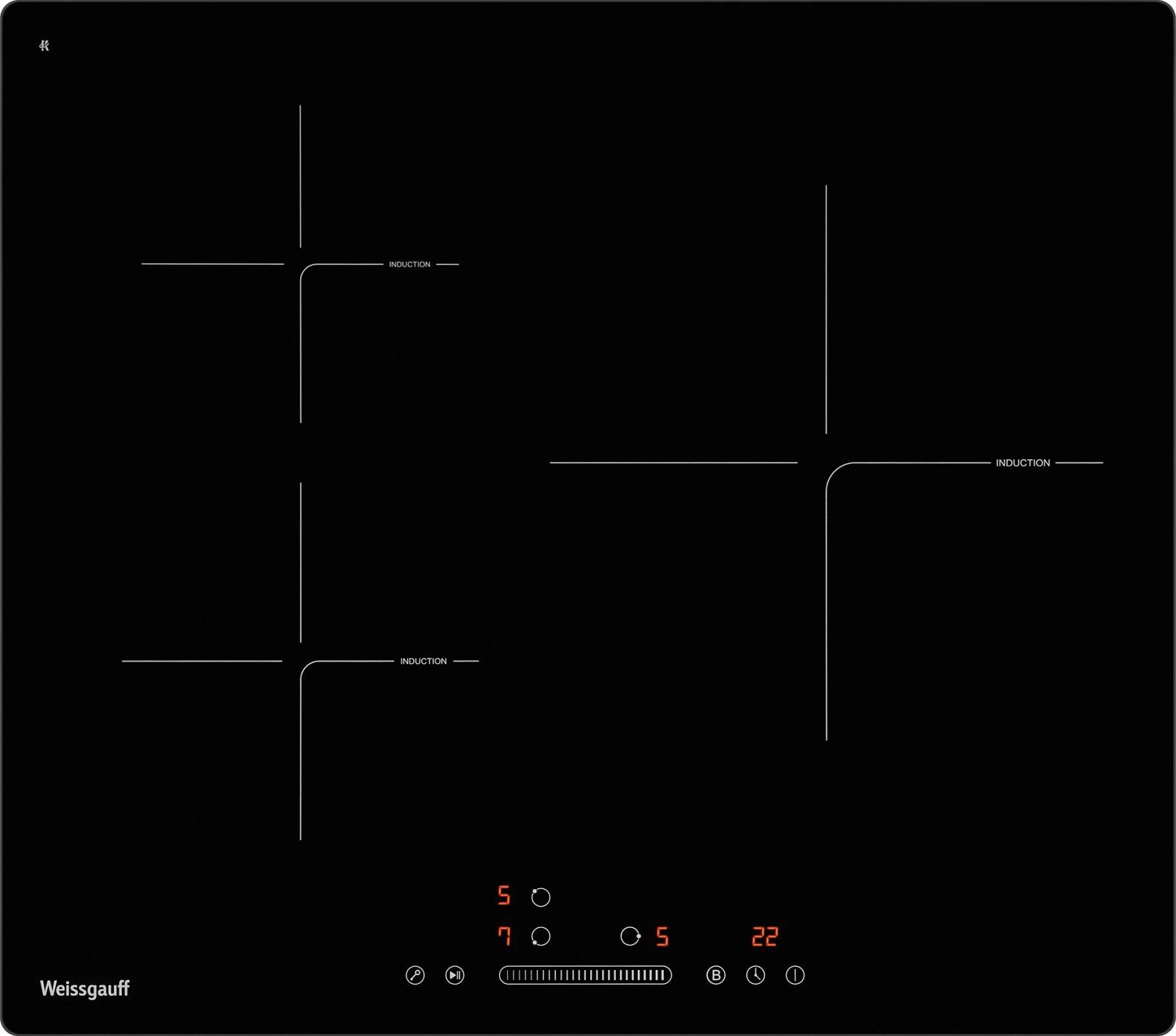 Индукционная варочная поверхность Weissgauff HI 630 BSG черный