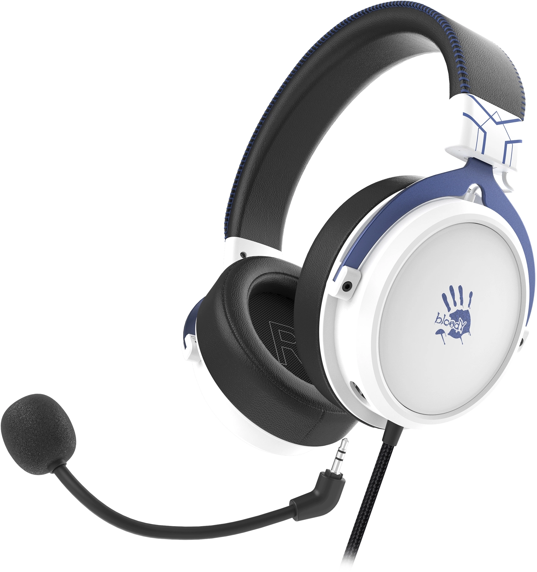 Наушники с микрофоном A4Tech Bloody M590i синий/белый 1м мониторные USB оголовье (M590I SPORTS NAVY)