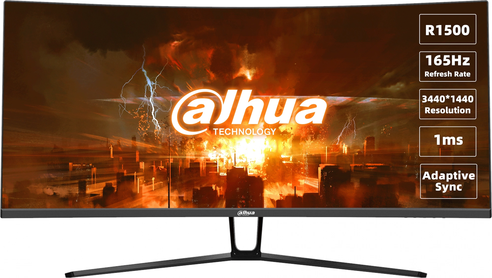 Монитор Dahua 34" DHI-LM34-E330C черный VA LED 21:9 HDMI матовая 3000:1 350cd 178гр/178гр 3440x1440 165Hz VGA DP Quad 2K (1440p) 7.24кг