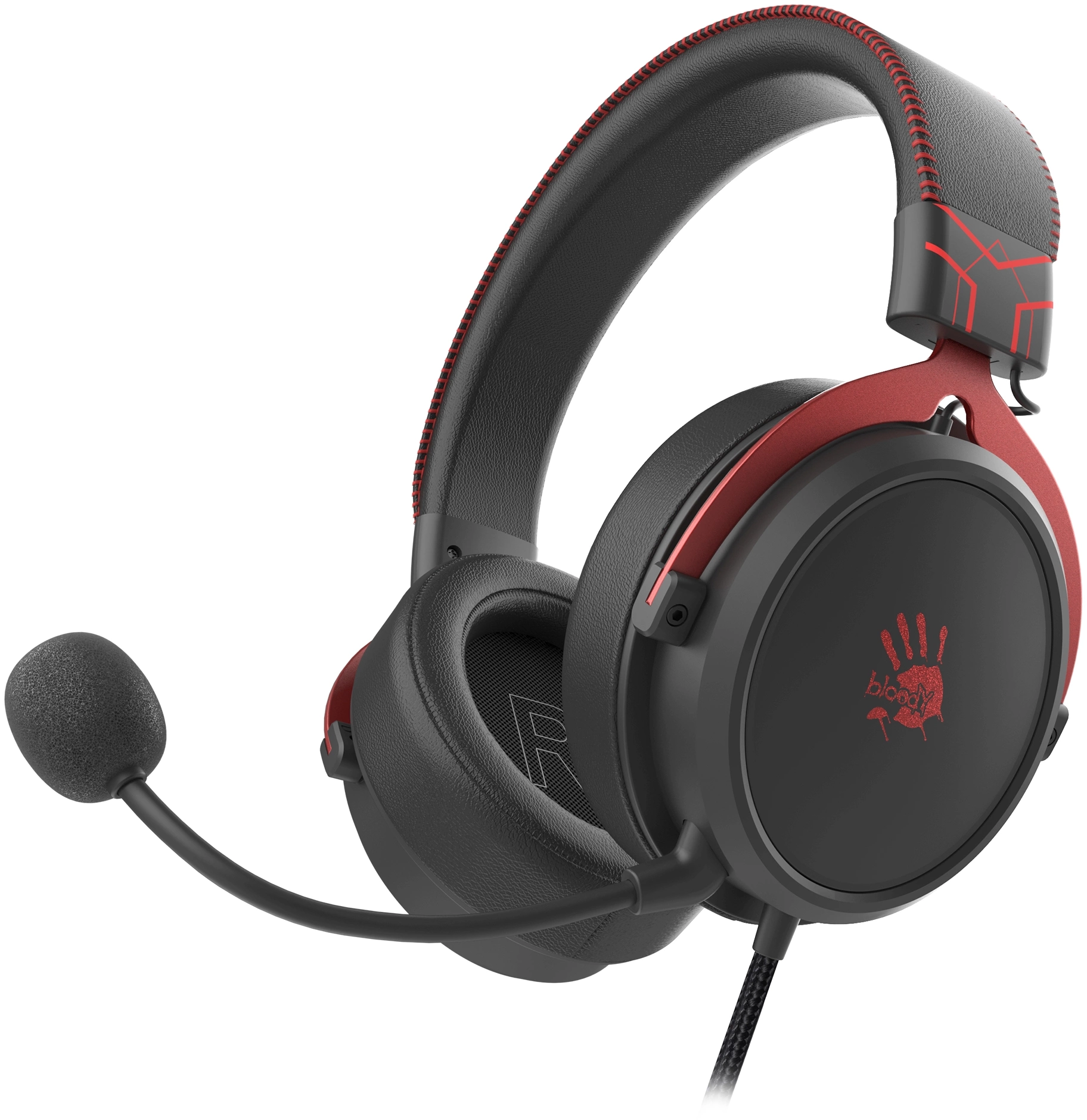 Наушники с микрофоном A4Tech Bloody M590i красный/черный 1м мониторные USB оголовье (M590I SPORTS RED)