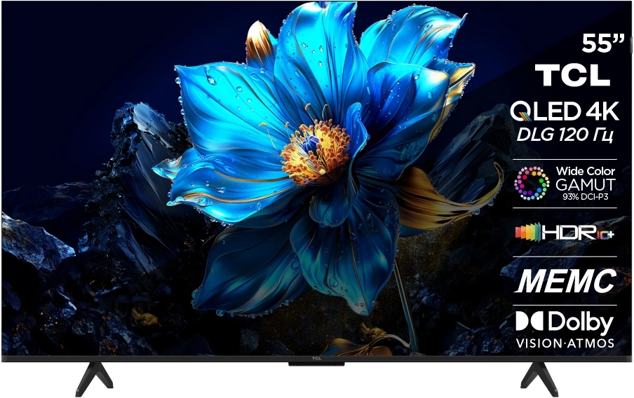 Телевизор QLED TCL 55" 55P7K черный 4K Ultra HD 60Hz DVB-T DVB-T2 DVB-C DVB-S DVB-S2 USB WiFi Smart TV (RUS)