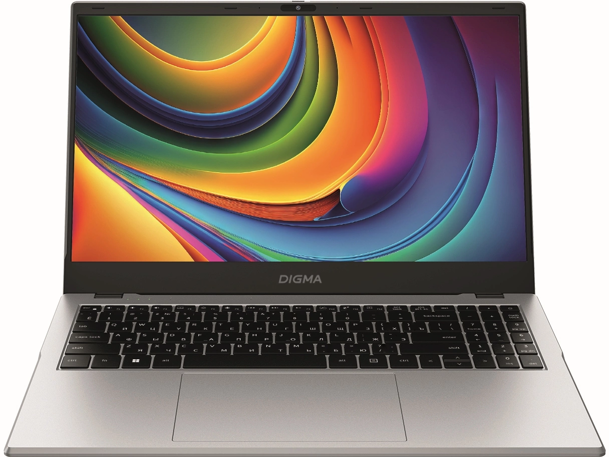 Ноутбук Digma EVE P5852 N-series N200 16Gb SSD512Gb Intel UHD Graphics 15.6" IPS FHD (1920x1080) Windows 11 Pro silver WiFi BT Cam 5900mAh (DN15N2-ADXW01)