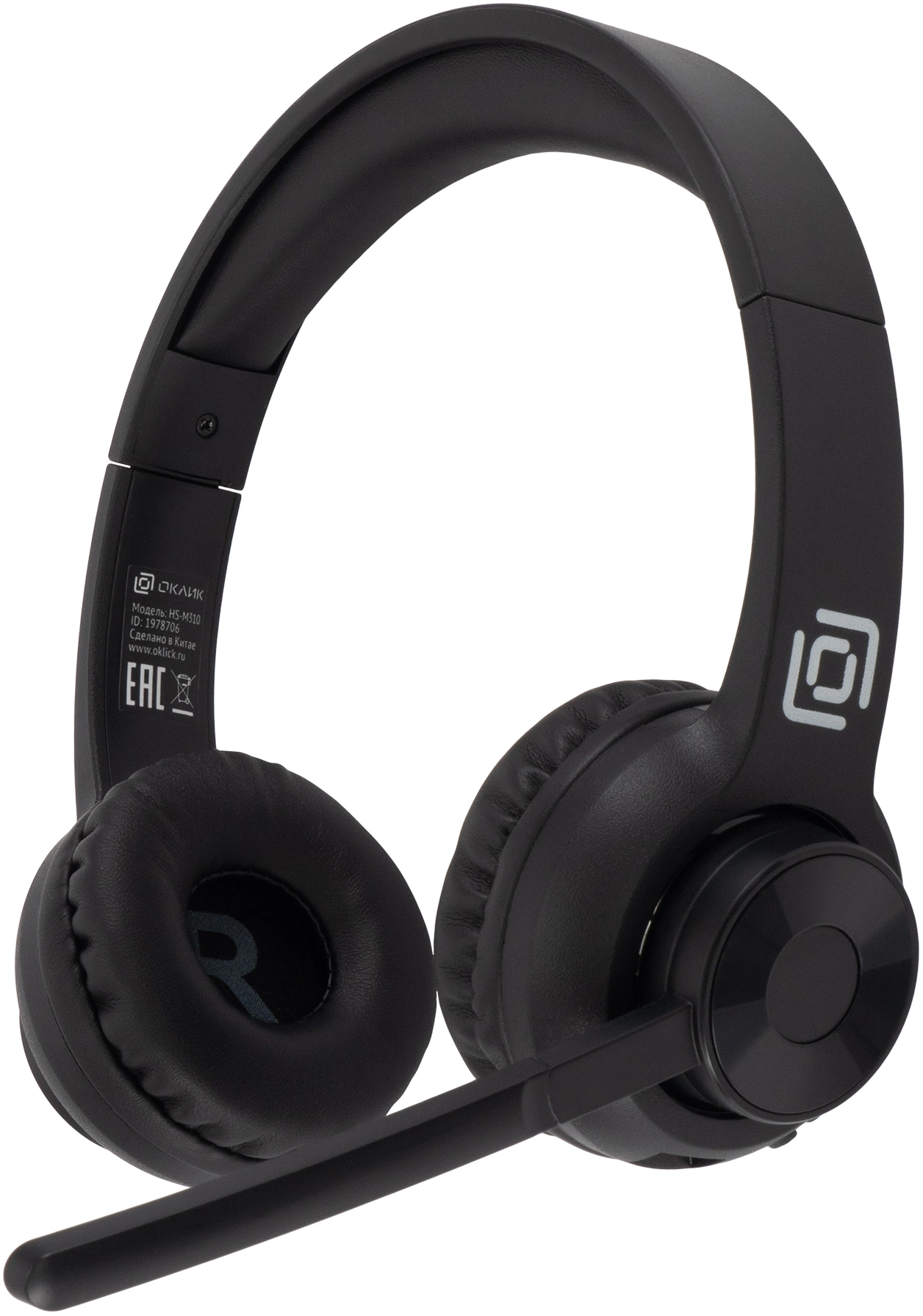 Наушники с микрофоном Оклик HS-M310 черный 1.5м накладные BT оголовье (1978706)