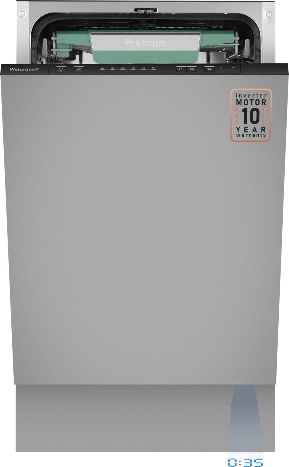 Посудомоечная машина встраив. Weissgauff BDW 4536 D Inverter Autoopen Timer Floor узкая инвертер