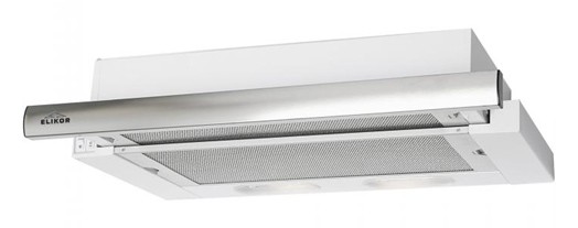 Вытяжка встраиваемая Elikor Интегра 50П-400-В2Л белый/нержавеющая сталь управление: кнопочное (1 мотор)