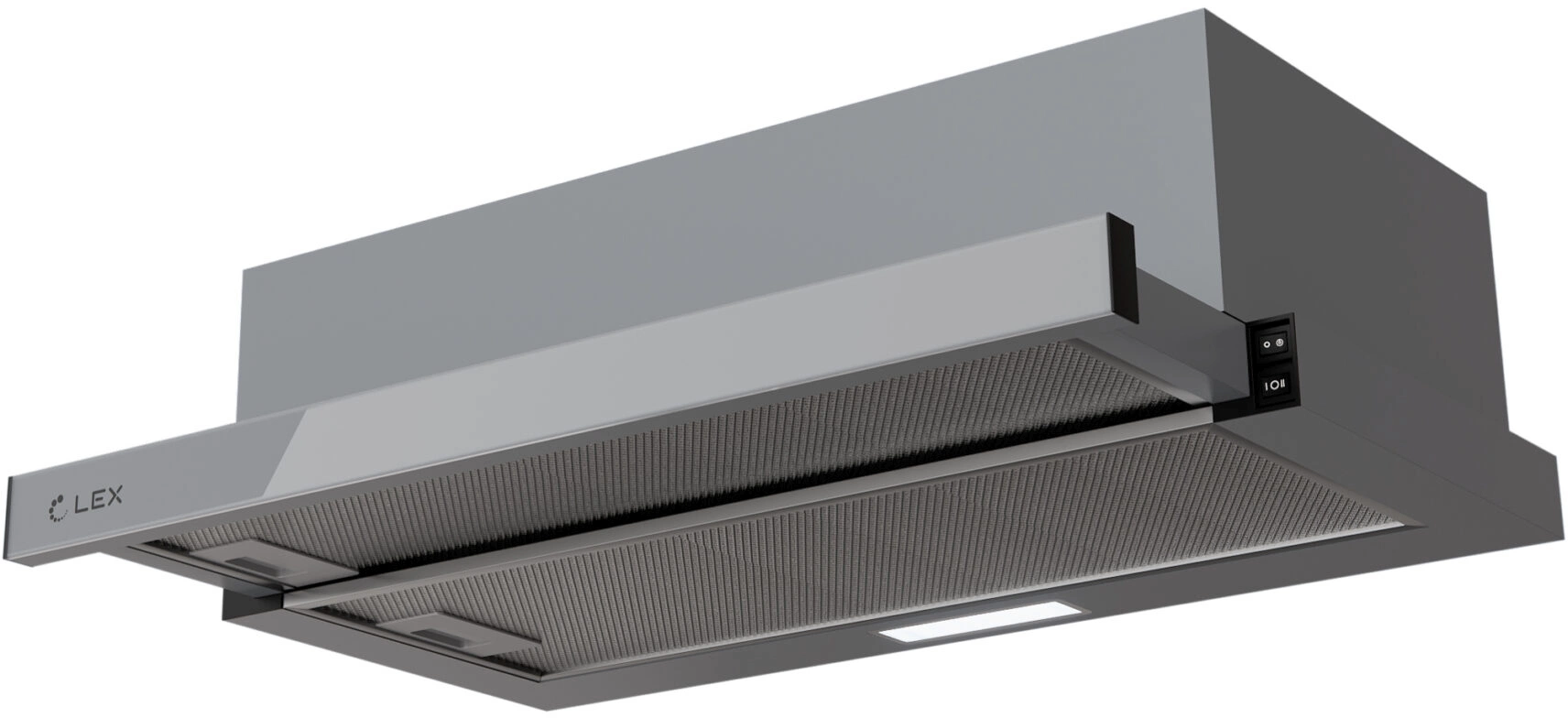 Вытяжка встраиваемая Lex HIDE G 600 серый управление: кнопочное (1 мотор)
