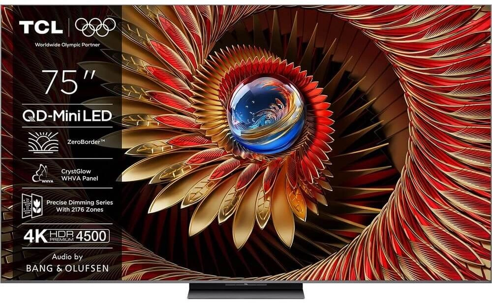 Телевизор QLED TCL 75" 75C8K черный 4K Ultra HD 120Hz DVB-T DVB-T2 DVB-C DVB-S DVB-S2 USB WiFi Smart TV