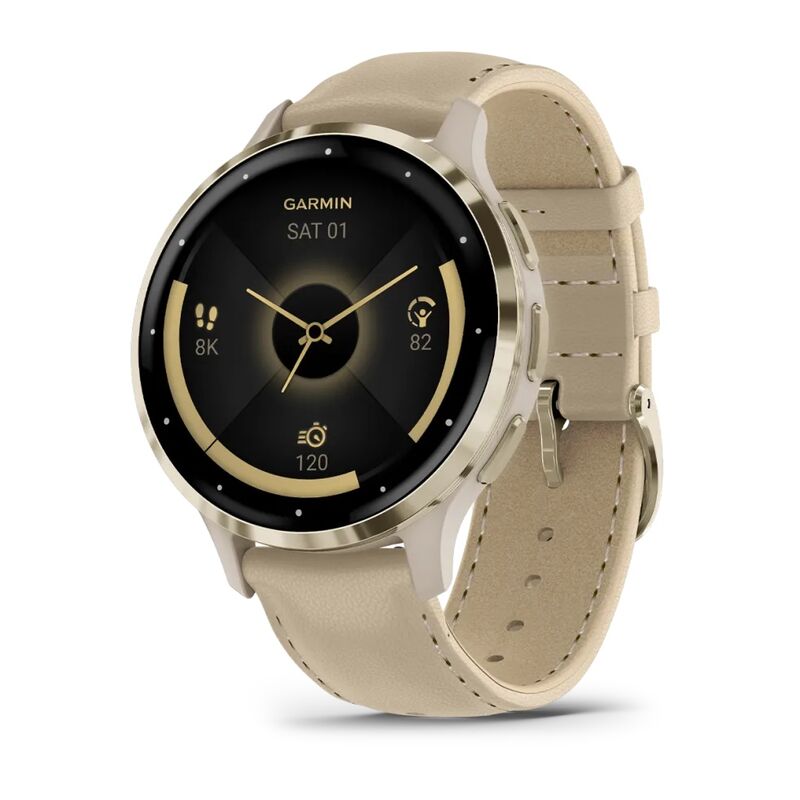 Часы Garmin Venu 3S Soft Gold Leather Band 010-02785-55