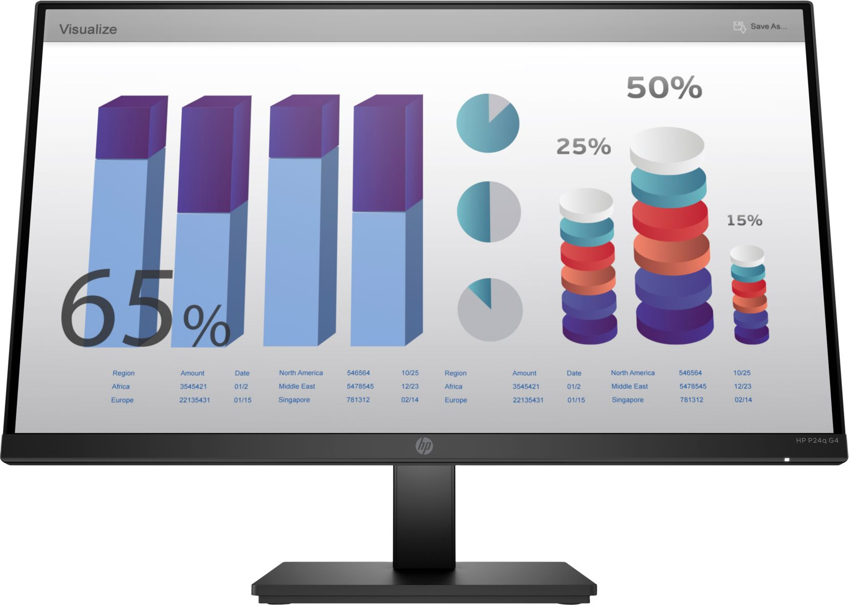 Монитор HP 23.8" P24q G4 черный IPS LED 5ms 16:9 HDMI HAS Piv 250cd 178гр/178гр 2560x1440 60Hz VGA Quad 2K (1440p) 5.59кг
